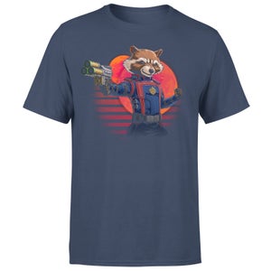 Guardians of the Galaxy Retro Rocket Raccoon Men's T-Shirt - Navy